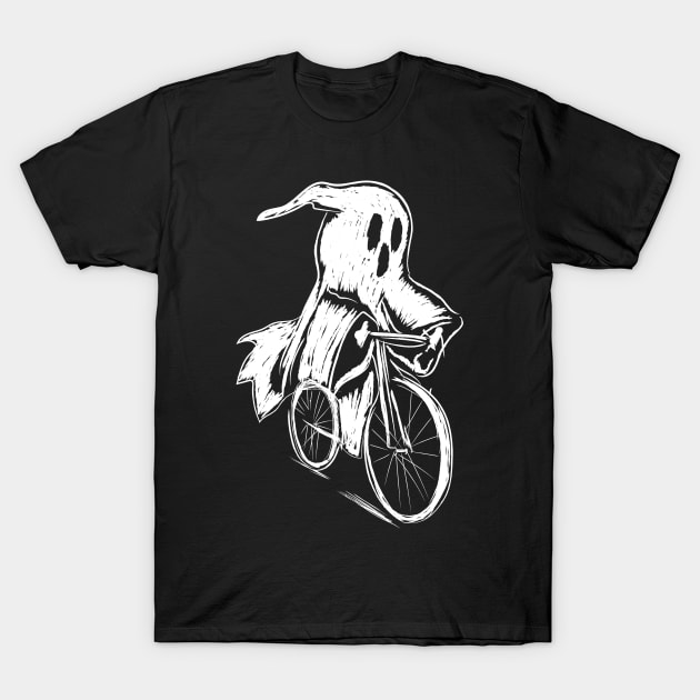 Cycling Ghost Bicycle Halloween Cyclist Costume T-Shirt by TheTeeBee